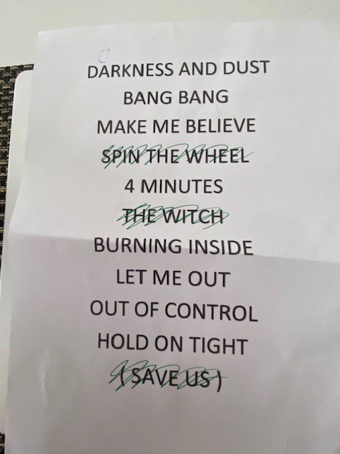 Chaos 8 set list